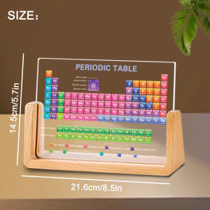Acrylic Wooden Base Periodic Table Display Ideal Learning Gift for Students And Friends Perfect Desktop Decor Gift for Festivals
