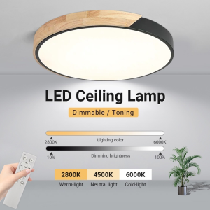 GEJIESE Modern led ceiling light tri color led ceiling lights ultra thin lighting wood ceiling lamp for living room bedroom kitchen ceiling light