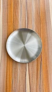 Đĩa inox tròn Hàn Quốc chất liệu inox mờ 304 cao cấp đựng bánh hoa quả kiểu dáng hiện đại giúp decor món ăn