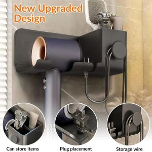 Wall-mounted punch-free toilet hair dryer rack bathroom hair dryer storage rack hair dryer bracket bathroom accessories ﻿