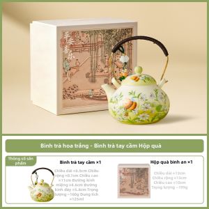 JISU | Bộ ấm chén gốm Flower Whispers dùng trong nhà có chức năng tách nước