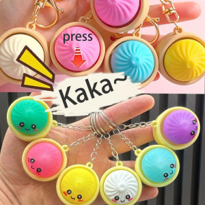 2026 Simulation Dumpling Keyboard Clicker Stress Relief Toy Cute Keychains Decoration Gifts Emotion Fidgets Toy Mini Pendant
