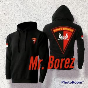 Hoodie Pria Jaket Korps Brimob Sweater Atasan Pria Baju Hoodie Sweater Cowok Keren Tebal Jaket Pria