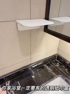 Hộp đựng khăn giấy trong suốt decor phòng ngủ bàn học dán tường chống thấm nước