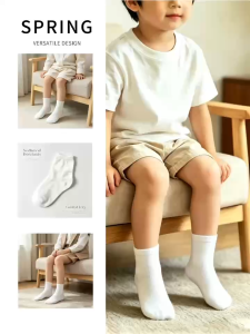 Soft Cotton Kids Ankle Socks Breathable Casual Short Socks Suitable For 4-6 Years Old Boys Girls Daily Wear