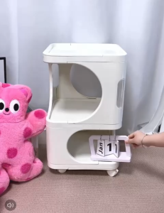 *SG Stock* ABS & PS Portability Side Table Cart Trolley Movable Coffee Table Bedside Table Sofa Side Table Storage Shelf Tea Table Kitchen Rack Kitchen Storage Rack Snack Storage Rack Book Shelf Book Rack Organizer Cart Trolley Makeup Rack Cosmetics Rack