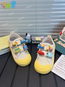 Boys Car Canvas Shoes Spring and Autumn Kindergarten Indoor Shoes Childrens Shoes Baby Boys Entrance Shoes Soft Bottom Non Slip