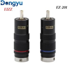 EIZZ EZ-201 Solderless Rhodium Plated Phosphor Bronze RCA Plug AV Audio Video Audio Plug Connector