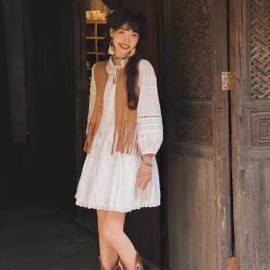 LIRUSHAN | Đầm Dài Tay Phong Cách Elegance Dành Cho Kỳ Nghỉ Giúp Gọn Gàng