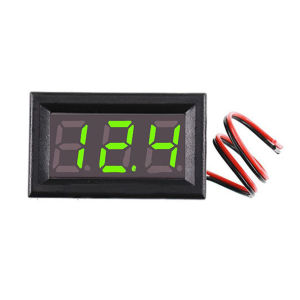 Small Digital Voltmeter With Connect Wires Voltage Gauge LED Display 2-Line DC Voltage Table Red Blue Green DC 5-120V Voltmeter