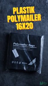 Plastik Polymailer 16x20 cm isi 100 pcs Packing Online Shop Lem Seal Amplop Hitam