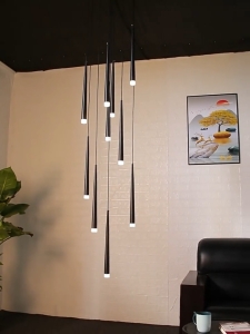 BUNISE โคมไฟแขวนบันไดยาว ดีไซน์หมุน สไตล์โมเดิร์น เหมาะสำหรับบ้านเดี่ยว วิลล่า โรงแรม คลับเฮ้าส์ และร้านอาหาร พื้นที่โถงสูงหรือบาร์ รุ่น CL04 จัดส่งฟรีทั่วไทย