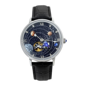 Stainless Steel Mens Space Explorer Automatic Mechanical Watch Galaxy  Planet Dial Durable Fashion Accessory Unique Timepiece