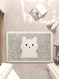 Cartoon Entry Door PVC Loop Floor Mat Foyer Abrasion Resistant Stain-Resistant Non Slip Foot Mat Hallway Entrance Easy to Handle Carpet Mat