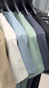 Mens Mandarin Collar Henley T Shirt With Three Button Placket Small Logo Breathable Fabric Short Sleeve