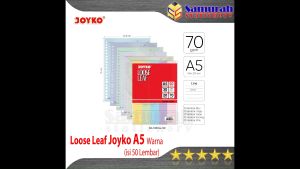 Loose Leaf Joyko A5 - 103 Mix Color / isi Binder File A5 isi 50 Lembar 5 Warna Campur / Kertas Ukuran A5-103 20 lubang Bergaris