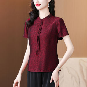 MAIMEI | Elegant Short Sleeve Ladies Suit Set Fashionable Ageless Mom Summer Outfit Korean Style Creative Pattern Commute Inspired