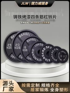 Fitness Weightlifting Barbell Plates Cast Iron Painted Coarse Surface Large Hole Matte Finish Men Women Home Gym Strength Training