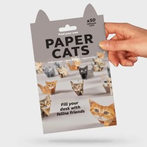 50 Sheets Creative DIY Origami Paper Animal Folding Set Cats Dogs Dinosaurs Fun Handmade Art Craft Folding Paper for Kids Gifts