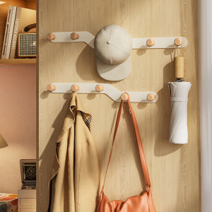 No-Drill Clothes Hanger Hook for Cabinet Door Wardrobe Side Wall Mounted Iron Hooks 6pcs Load Bearing up to 5kg Sticky Glue