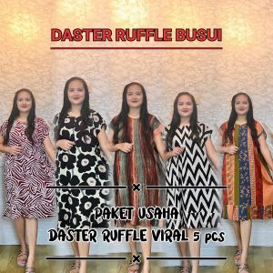 PAKET USAHA DASTER RUFFLE BUSUI 5 pcs MOTIF BEST SELLER WANITA