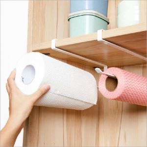 Paper Roll Holder Towel Rack Toilet Bathroom Storage Rack Hanging Shelf Kitchen Tissue Holder