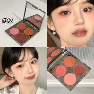 Korean Style Four Color Blush Palette Multi Color Combination Expanding Color Powder Peach Natural Youthful Student Daily Blush Cream