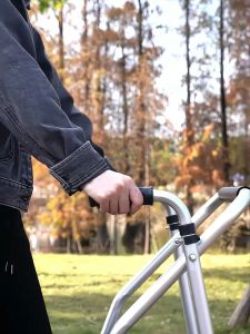 Adult Walker Aid For Elderly Handicapped Medical Walker With Chair With WheelsToilet and Shower Adjustable Foldable Stainless Elderly Walker