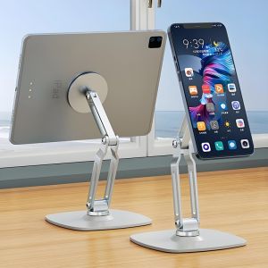 2in1 Alloy Desktop Magnetic Tablet Phone Stand Foldable Three Axis Support 360 Rotation Universal Compatible with Phone & Ipad
