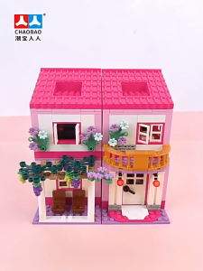 Đồ Chơi Lắp Ráp Biệt Thự Sân Vườn Màu Hồng Có Hồ Bơi – 1018 Chi Tiết