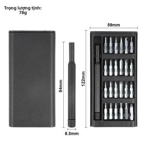 Bộ Tua Vít Mini 25 Trong 1 H Đầu Dẹt & Đầu Chữ Thập Dụng Cụ Chính Xác Cho Thiết Bị Điện Tử Tua Vít Thép Nhỏ