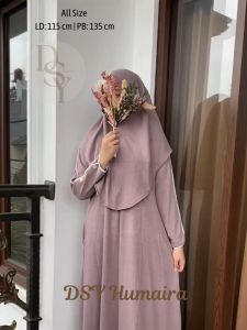 Gamis Wanita Muslim Knit Premium Humaira Trendy Model Terbaru Polos Berbahan Lembut Gratis Hijab
