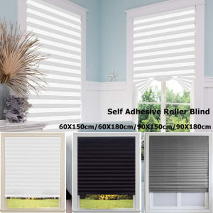 Pleated Blinds Adhesive Non-woven Window Shades Roller Blind For Office Bedroom Balcony Self-adhesive Windows Blackout Curtain