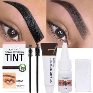 Semi Permanent Eyelash Eyebrow Dye 2 in 1 Waterproof Fast Dye Brow Enhance Long Lasting Black Brown Eyebrow Cosmetics