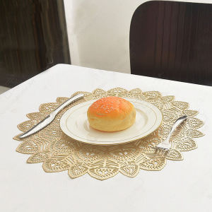 Loftyan Metallic Vinyl Round Placemats For Dining Table Decoration