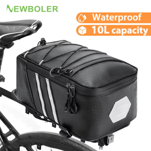 NEWBOLER 8L/10L Bicycle Rear Seat Bag MTB Bike Rack Bag Pannier Cycling Large Capacity Waterproof Travel Bag Bicycle Accessories