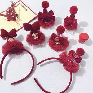 Phụ Kiện Tóc Hoạt Hình Màu Đỏ Cho Bé Gái 2025 Dragon Year Phụ Kiện Tóc Búp Bê Thắt Nút Bướm Phụ Kiện Tóc Trang Trí Cho Bé Gái