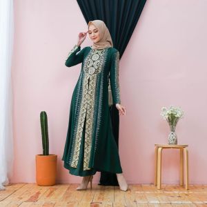 Abaya Turkey / Gamis Turkey Bahan jersey dan ceruty dengan bordir renda dan mote swarovsky ready warna hitam maroon hijau botol biru toska coklat navy lemon  dan hijau army. Ready size S (LD 88) M L XL XXL | GL1015