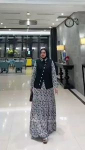 ATHEERA SET DRESS MUSLIM KERAH KEMEJA ROK RUMBAI MIX VEST OUTER ROMPI MANIK PAYET TERKINI AMORE BY RUBY COD