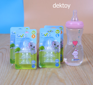 แพ็ค3 Save D จุกนมซิลิโคนแบบอ่อนโยน จุกนุ่ม ดูดง่าย แพ็ค 3 ชิ้น สุดคุ้ม (S M L)