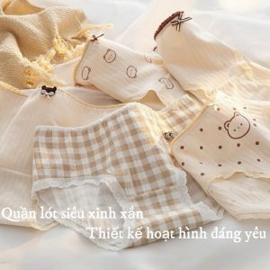Quần lót nữ cotton - Quần chip nữ cute baby viền ren co dãn xinh xắn Shop68 120