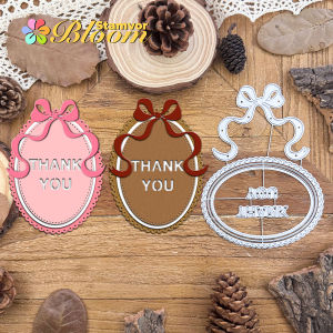 Original Lace Layers Ovals Bow THANK YOU Tags Metal Cutting Dies Scrapbooking Decorative Embossing