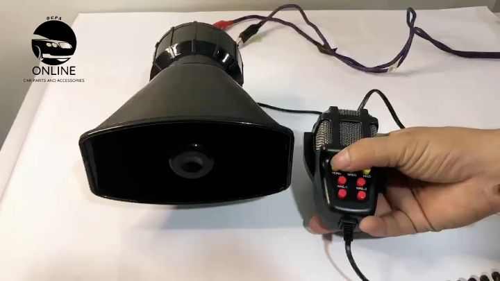 OCPA 3-5-7 SOUND STYLE TONE CAR SIREN VEHICLE HORN WITH MIC PA SPEAKER SYSTEM EMERGENCY SOUND 12V 100W KX (5957)
