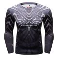 Quick Dry Elastic Fitness Clothing Long Sleeve Spiderman Venom Suit Men's Training Shirt Breathable Moisture Wicking Running Gym Workout Training Wear. 