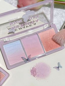 Xiaohongshu Same Style Hold Live Secret Garden Three-Color Blush Low Saturation Expansion Color Gradient Chin Blue Chin Purple