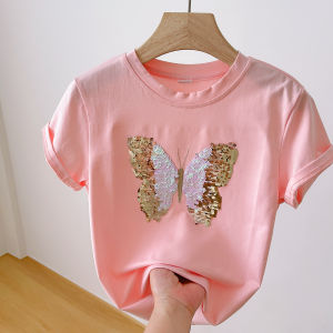 Glitter Butterfly Decoration Children Tshirt