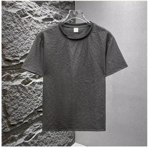 Lightweight Summer Short Sleeve T-Shirt Mens Loose Bottom Split Versatile Breathable Half Sleeve round Neck Shirt Polyester Fiber