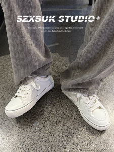 Mens Fall Breathable Retro Trendy Star Soft Leather Casual Board Shoes Comfortable All-Match Plain Color Rubber Outsole