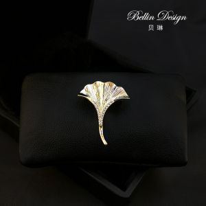 เข็มกลัดใบไม้ Ginkgo Leaf ระดับไฮเอนด์ เครื่องประดับแฟชั่นสำหรับผู้ชายและผู้หญิง แบบเรียบง่ายและทันสมัย ​​เข็มกลัดแบบอเนกประสงค์ 3530