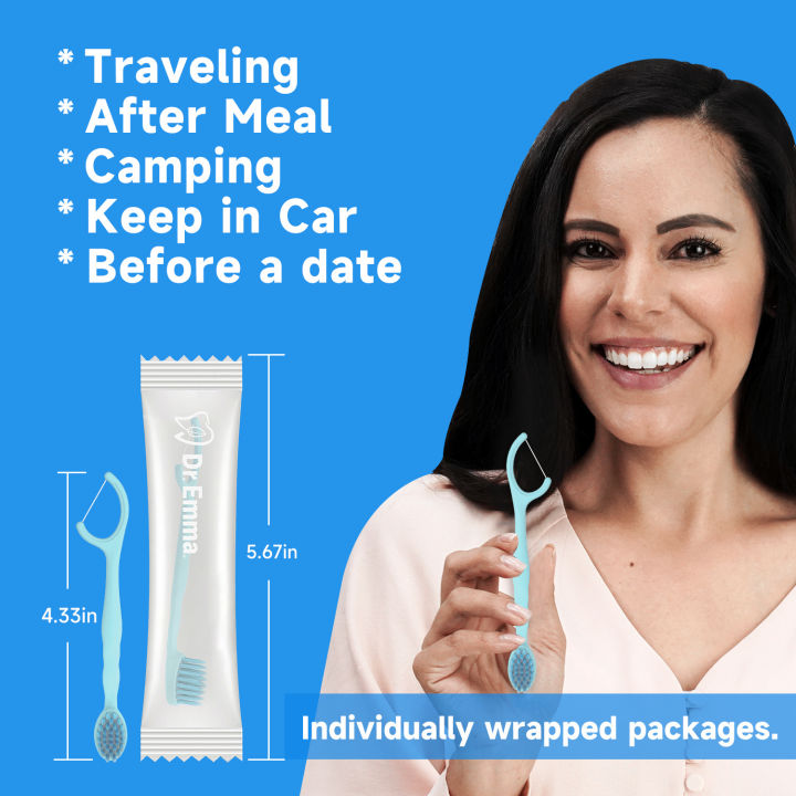 Dr.%20Emma%202-in-1%20Travel%20Toothbrush%20Set%20%7C%20Disposable%20Portable%20Kit%20with%20Mini%20Toothbrush,%20Flosser%20&%20Toothpaste%20%7C%20Mint%20Fresh%20Breath,%20-%20Image%207